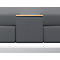 Soft Seating System BE SOFT, 2 places, avec table, avec panneau acoustique, incl. système de prise, noir-gris