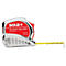 Een rood en zilver meetlint met een gele band, label "SOLA TRI-MATIC".