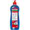 Blue detergent bottle with red cap. Print: Somat, 750 ml. Hazard symbol.