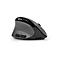 Souris d'ordinateur ergonomique, grise-noire, avec boutons et port USB-C, isolée sur fond blanc.