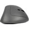 Souris ergonomique grise, orientation verticale, avec deux boutons et une molette.