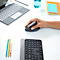 Souris verticale MX Logitech, optique, BT/câble, 6 touches, 4000 dpi, ergonomique, gris graphite
