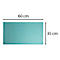 Surface rectangulaire turquoise de dimensions 60 cm x 35 cm.