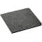 Sous-verre en feutre gris avec coins arrondis. Bord noir.