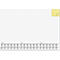 Calendrier 2026-2028, page blanche avec post-it jaune.