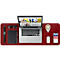 Sous-main Sigel, utilisable des deux côtés, enroulable, pour tous types de souris, L 800 x P 2 x H 300 mm, simili cuir, noir-rouge