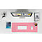 Sous-main Sigel, utilisable des deux côtés, enroulable, pour tous types de souris, L 800 x P 2 x H 300 mm, simili cuir, rose-argenté