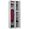 Spaarset 2x locker, 1 x met 2 legplanken &amp; garderobekast, 1 x met 4 legplanken, B 300 x D 457 x H 1800 mm, cilinderslot 