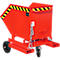 Späne-Kippbehälter Bauer SKW-ET 250, Stahl, rot, B 1115 x T 820 x H 990 mm, 250 l, bis 300 kg, Rollen, manuelles Kippen, mit Einfahrttaschen