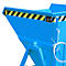 Späne-Kippmulde Bauer SKS 400, Stahl, blau, B 1220 x T 1050 x H 1115 mm, 400 l, bis 1000 kg, Rollen, Ablasshahn, Manuelle Kippvorrichtung
