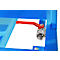 Späne-Kippmulde Bauer SKS 400, Stahl, blau, B 1220 x T 1050 x H 1115 mm, 400 l, bis 1000 kg, Rollen, Ablasshahn, Manuelle Kippvorrichtung