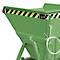 Späne-Kippmulde Bauer SKS 400, Stahl, grün, B 1220 x T 1050 x H 1115 mm, 400 l, bis 1000 kg, Rollen, Ablasshahn, Manuelle Kippvorrichtung