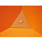 Späne-Kippmulde Bauer SKS 400, Stahl, orange, B 1220 x T 1050 x H 1115 mm, 400 l, bis 1000 kg, Rollen, Ablasshahn, Manuelle Kippvorrichtung