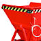 Späne-Kippmulde Bauer SKS 400, Stahl, rot, B 1220 x T 1050 x H 1115 mm, 400 l, bis 1000 kg, Rollen, Ablasshahn, Manuelle Kippvorrichtung