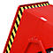 Späne-Kippmulde Bauer SKS 400, Stahl, rot, B 1220 x T 1050 x H 1115 mm, 400 l, bis 1000 kg, Rollen, Ablasshahn, Manuelle Kippvorrichtung