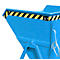 Späne-Kippmulde Bauer SKS 550, Stahl, blau, B 1250 x T 1200 x H 1170 mm, 550 l, bis 1000 kg, Rollen, Ablasshahn, Manuelle Kippvorrichtung