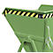 Späne-Kippmulde Bauer SKS 550, Stahl, grün, B 1250 x T 1200 x H 1170 mm, 550 l, bis 1000 kg, Rollen, Ablasshahn, Manuelle Kippvorrichtung