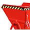 Späne-Kippmulde Bauer SKS 550, Stahl, rot, B 1250 x T 1200 x H 1170 mm, 550 l, bis 1000 kg, Rollen, Ablasshahn, Manuelle Kippvorrichtung