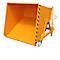 Späne-Kippmulde Bauer SKS 700, Stahl, orange, B 1345 x T 1200 x H 1275 mm, 700 l, bis 1000 kg, Rollen, Ablasshahn, Manuelle Kippvorrichtung