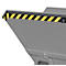 Späne-Kippmulde Bauer SKS 700, Stahl, orange, B 1345 x T 1200 x H 1275 mm, 700 l, bis 1000 kg, Rollen, Ablasshahn, Manuelle Kippvorrichtung