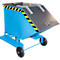 Spanencontainer Bauer SKW-ET 400, staal, blauw, B 1320 x D 900 x H 1090 mm, 400 l, tot 300 kg, rollen, handmatig kiepen, met inrijvakken