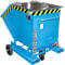 Spanencontainer Bauer SKW-ET 400, staal, blauw, B 1320 x D 900 x H 1090 mm, 400 l, tot 300 kg, rollen, handmatig kiepen, met inrijvakken