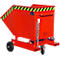 Spanencontainer Bauer SKW-ET 400, staal, rood, B 1320 x D 900 x H 1090 mm, 400 l, tot 300 kg, rollen, handmatig kiepen, met inrijvakken