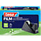 Tesa Film-Klebeband mit Spender auf Verpackung. Produktname, Eigenschaften und Recycling-Symbol.