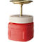 Sparanfeuchter Premium Line, Stahlblech, rot, 0,5 l, Ø 125 x H 133 mm, federnd gelagerter Tränkteller