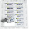 Sheet of name tags. One tag removed, showing 'Steve Carlsen'. Various names displayed on the sheet.