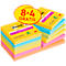Sparpaket Post-it® Haftnotizen Super Sticky Notes 654-SS-CARN-P8+4, 76 x 76 mm, wiederablösbar, cellophanfrei verpackt, farbig, 8 Blöcke á 90 Blatt+ 4 Blöcke GRATIS