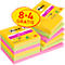 Sparpaket Post-it® Haftnotizen Super Sticky Z-Notes Carnival, 76 x 76 mm, farbig, 12 Blöcke á 90 Blatt