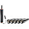 Sparset Handabroller für Stretchfolie + 6 Rollen Stretchfolie, Abroller für Rollen mit B 300-500 mm, Stretchfolie L 300 m x B 500 mm, PE, schwarz