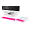 Sparset Leitz® Ergo WOW, bestehend aus Monitorständer bis 27 ″, Handgelenkauflage für Tastaturen & Mauspad mit Handgelenkauflage, ergonomisch, 2-stufig höhenverstellbar, weiß/pink
