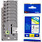 Sparset Schriftbandkassetten Brother TZe-211, selbstklebend, L 8 m x B 6 mm, weiß/schwarz, 6 + 1 GRATIS