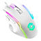 Weiße Gaming-Maus mit farbiger LED-Beleuchtung.