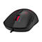 Schwarze kabelgebundene Gaming-Maus mit roter Beleuchtung und Speedlink-Schriftzug vor weißem Hintergrund.