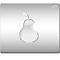 Silberne Oberfläche mit einem Birnen-Logo, das dem Apple-Logo nachempfunden ist.