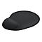 Tapis de souris ergonomique noir avec repose-poignet.