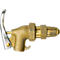 Brass quick coupling with lever and thread. Details such as lever, angle and thread are clearly visible.