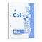A spiral-bound college block with a blue pattern and the words "College Block".