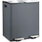 SPIRELLA Treteimer ALIYA, 2 x 20 Liter, Tretmechanismus, L 450 x B 300 x H 510 mm, grau/matt