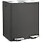 SPIRELLA Treteimer ALIYA, 2 x 20 Liter, Tretmechanismus, L 450 x B 300 x H 510 mm, schwarz/matt