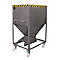 SR-D 600 kiepbak, max. belasting 600 kg, met wielen &amp; schuifvergrendeling, B 780 x H 1610 mm, staal, muisgrijs RAL 7005