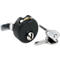 Black cabinet lock with two keys. Detailed shot.