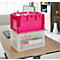 SSI Schäfer Euro-Box-Leichtbehälter ELB 4220 mit Deckel, Polypropylen, L 400 x B 300 x H 220 mm, 20,4 Liter, pink