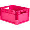 SSI Schäfer Euro-Box lichtgewicht container ELB 4220 met deksel, polypropeen, L 400 x B 300 x H 220 mm, 20,4 liter, roze