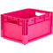 SSI Schäfer Euro-Box lichtgewicht container ELB 4220 met deksel, polypropeen, L 400 x B 300 x H 220 mm, 20,4 liter, roze