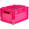 SSI Schäfer Euro-Box lichtgewicht container ELB 4220 met deksel, polypropeen, L 400 x B 300 x H 220 mm, 20,4 liter, roze