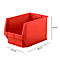SSI Schäfer LF 533 caja de almacenaje abierta, polipropileno, L 500 x An 312 x Al 300 mm, 38 l, rojo